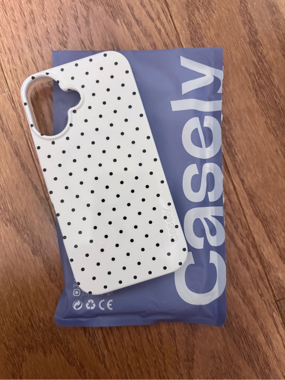 Casely White Polka Dot Phone Case for iPhone 16